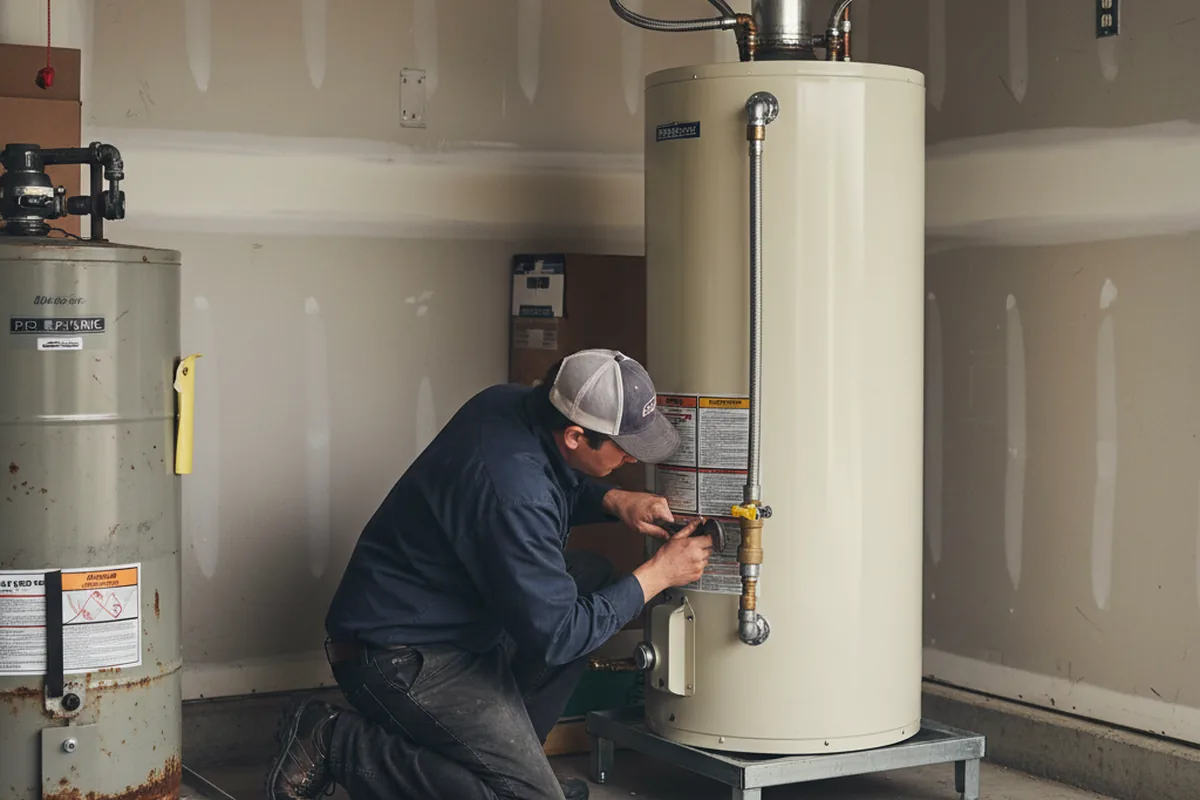 Water heater and shutoff valve replacement in Satin